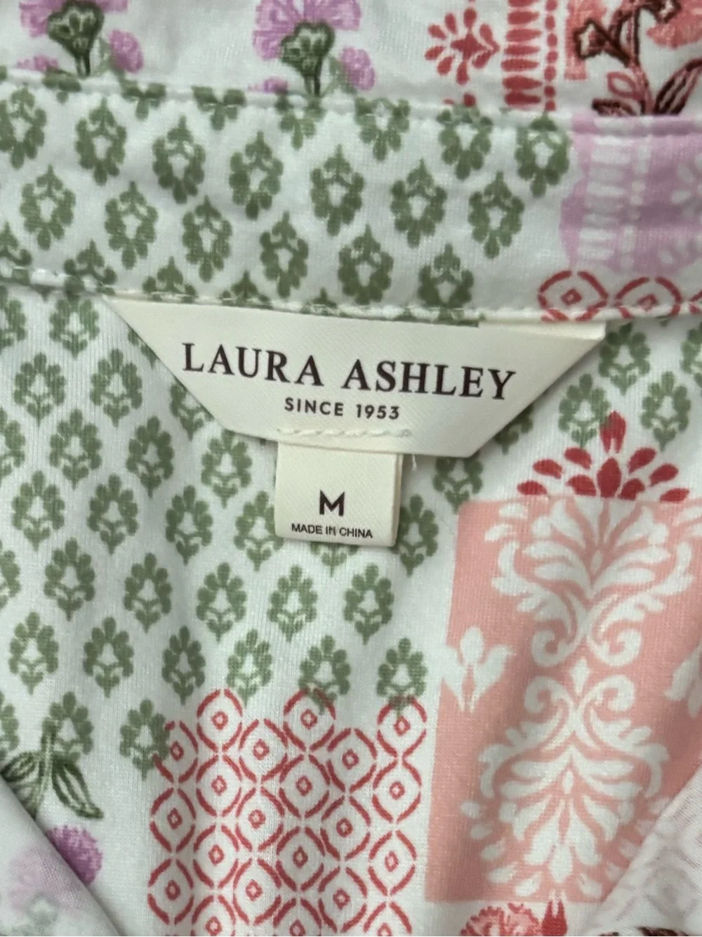 Laura Ashley Pink Patchwork Floral Short Pajama Set
